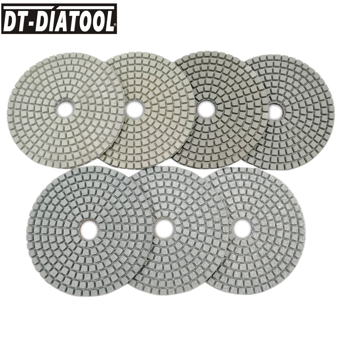 DT_DIATOOL 7pcs 100MM White Diamond Polish polishing Disc Pads 4 Wet High Quality For Marble & Granite & Stone & Terrazzo Floor